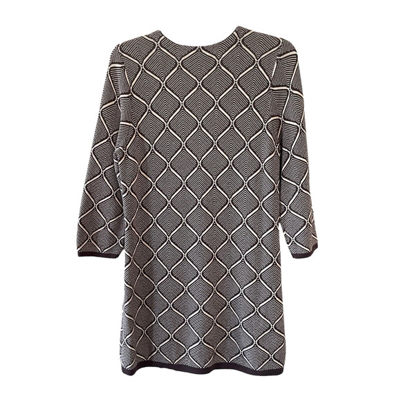 J. McLAUGHLIN Size Large Brown Knit Front Zip Long Sleeve Tunic Sweater Dress - Picture 4 of 6